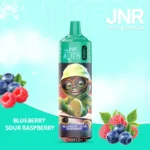 Vape jetable JNR Alien Blueberry Sour Raspberry avec design extraterrestre ludique, saveur myrtille et framboise acidulée, capacité de 10000 Puffs et batterie de 850mAh.