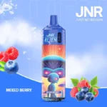 Vape jetable JNR Alien Mixed Berry avec design extraterrestre lumineux, saveur fruits rouges mélangés, capacité de 10000 Puffs et batterie de 850mAh.
