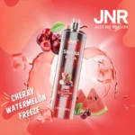 Vape jetable JNR Shisha Hookah Cherry Watermelon Freeze avec saveurs de cerise et pastèque glacées, capacité de 12000 Puffs et design élégant