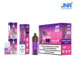 JNR Panda Pod Mod with Cherry Ice flavor, featuring a high puff capacity of 25500 puffs, and a complete kit with e-liquid bottles for refills.